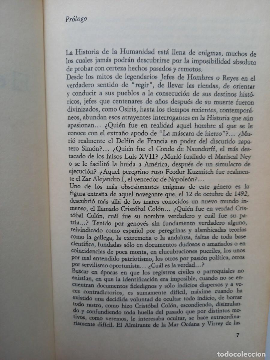 Libros de segunda mano: EL ENIGMA DE CRISTOBAL COLON. RENATO LLANAS DE NIUB&Oacute; - Foto 3