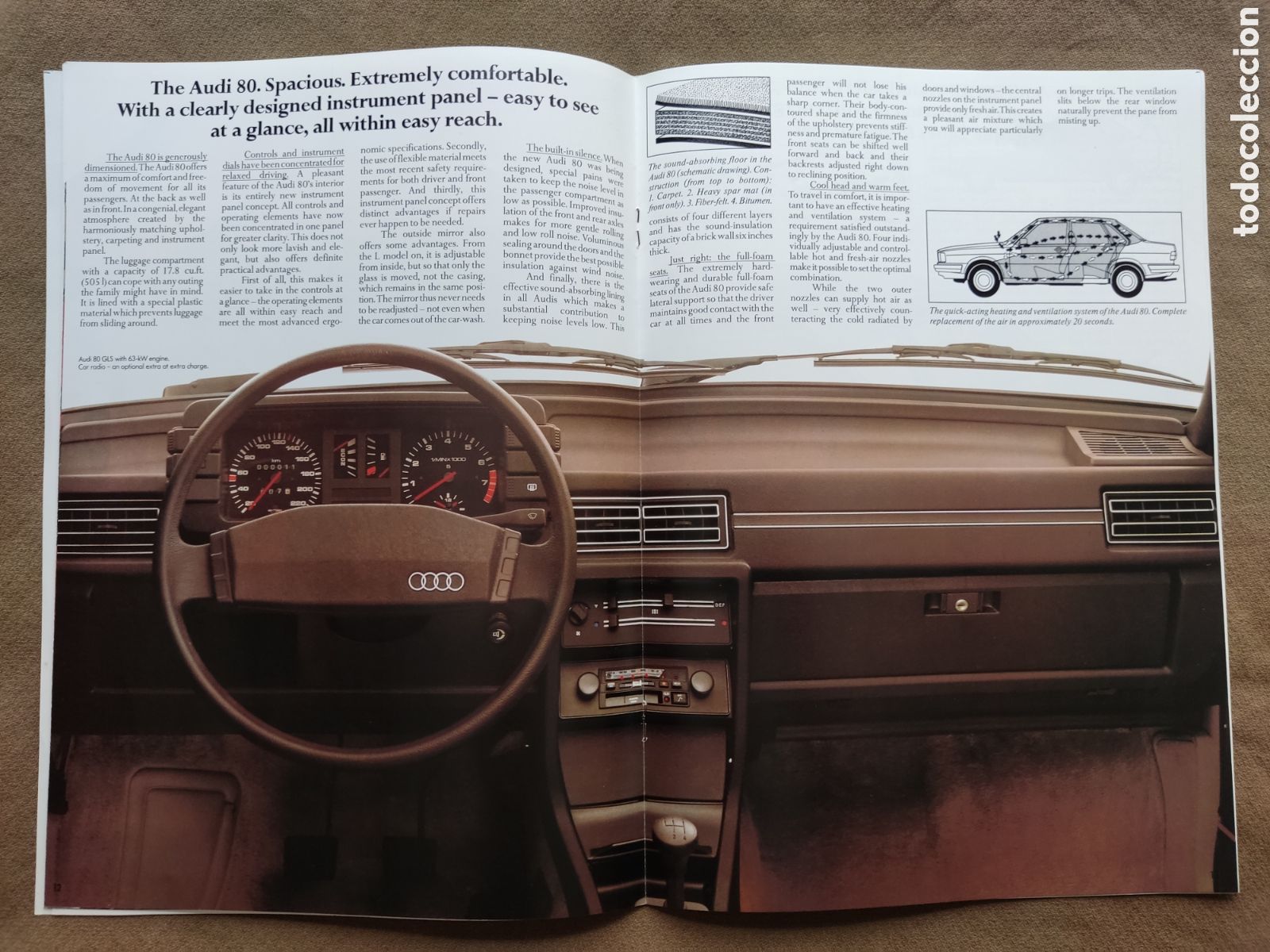 Libros de segunda mano: AUDI 80 CAT&Aacute;LOGO + FICHA T&Eacute;CNICA 1981 - Foto 3