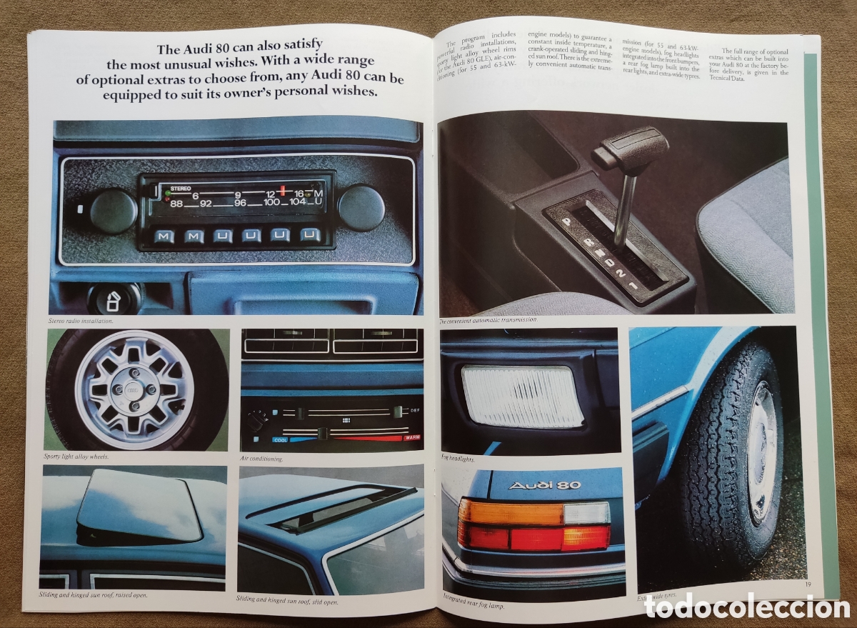 Libros de segunda mano: AUDI 80 CAT&Aacute;LOGO + FICHA T&Eacute;CNICA 1981 - Foto 7