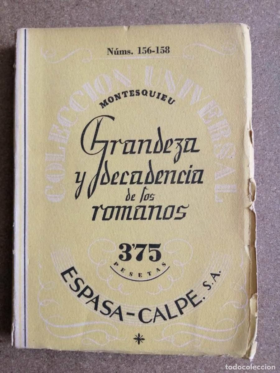 Libros de segunda mano: GRANDEZA Y DECADENCIA DE LOS ROMANOS (MONTESQUIU) - Foto 1