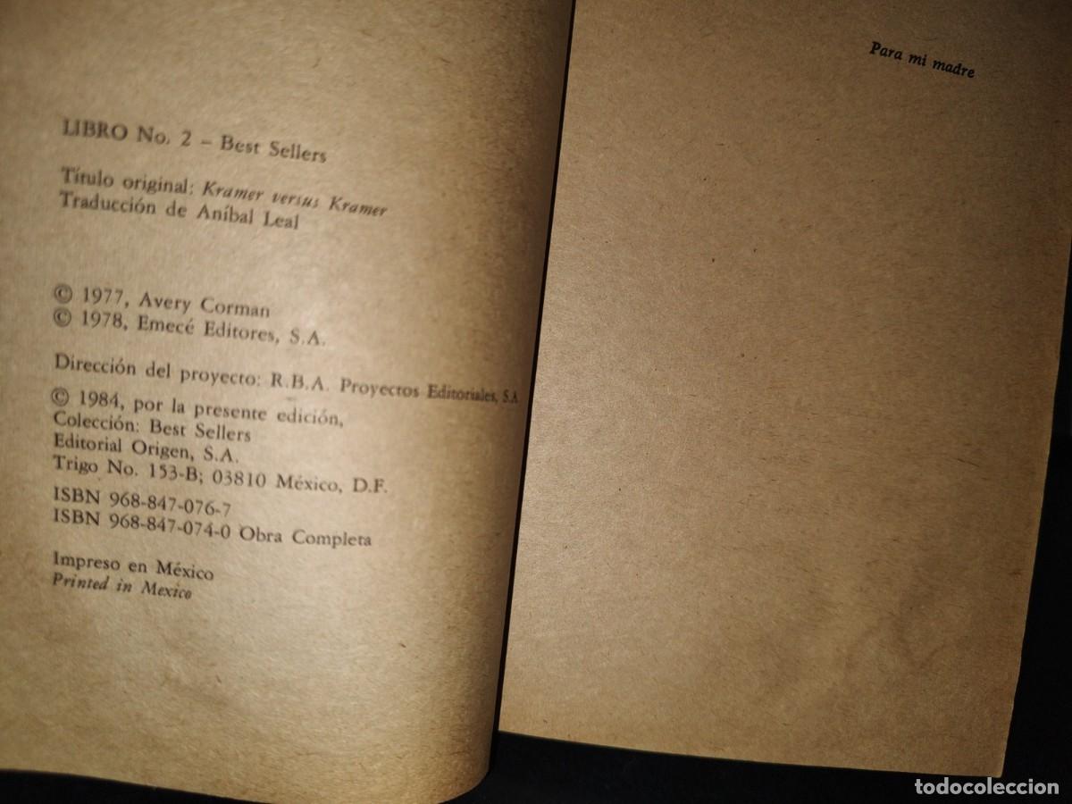 Libros de segunda mano: 73- KRAMER CONTRA KRAMER - AVERY CORMAN - 1978 - Foto 4