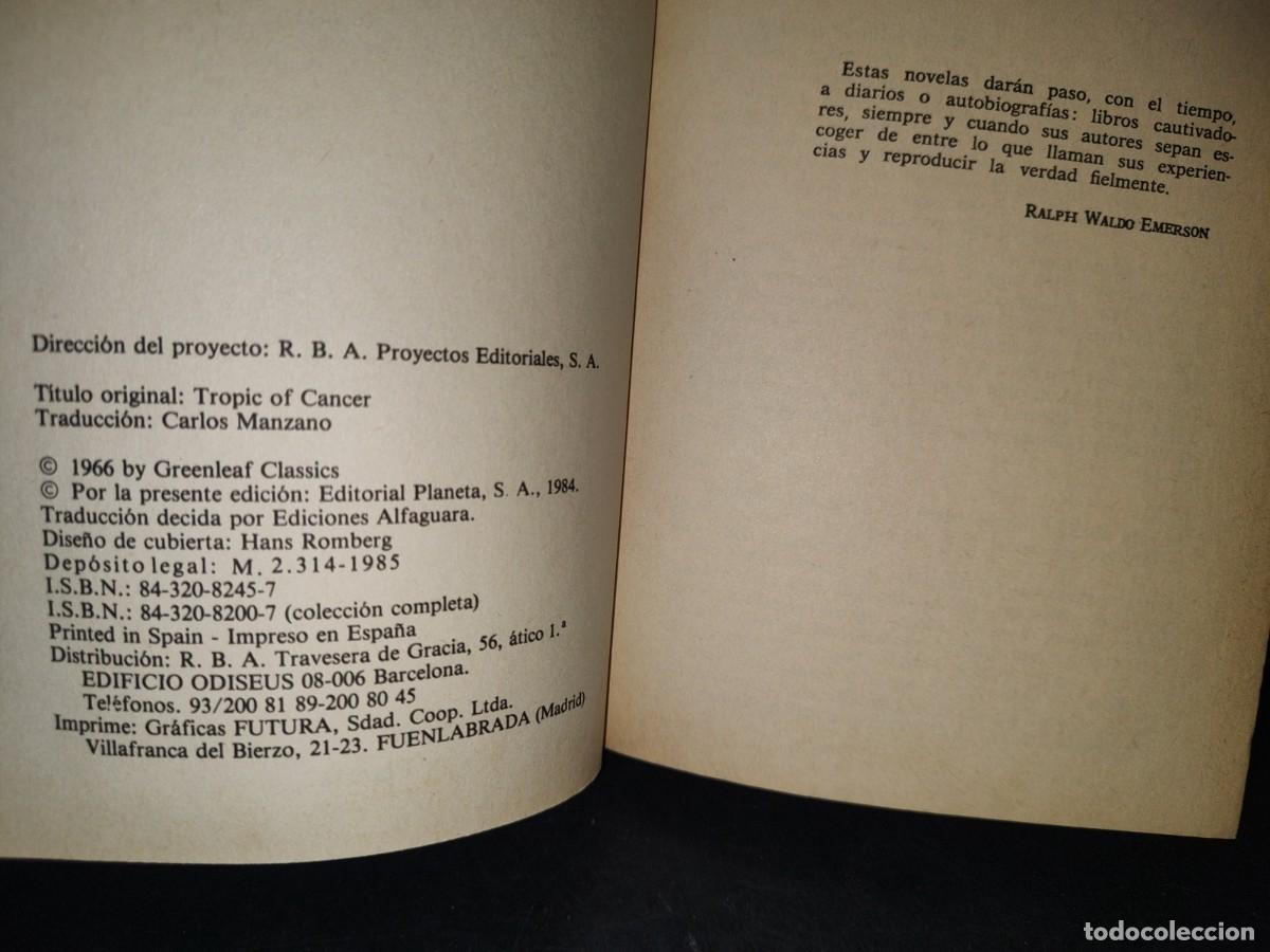 Libros de segunda mano: 73- TR&Oacute;PICO DE C&Aacute;NCER - HENRY MILLER - Foto 4