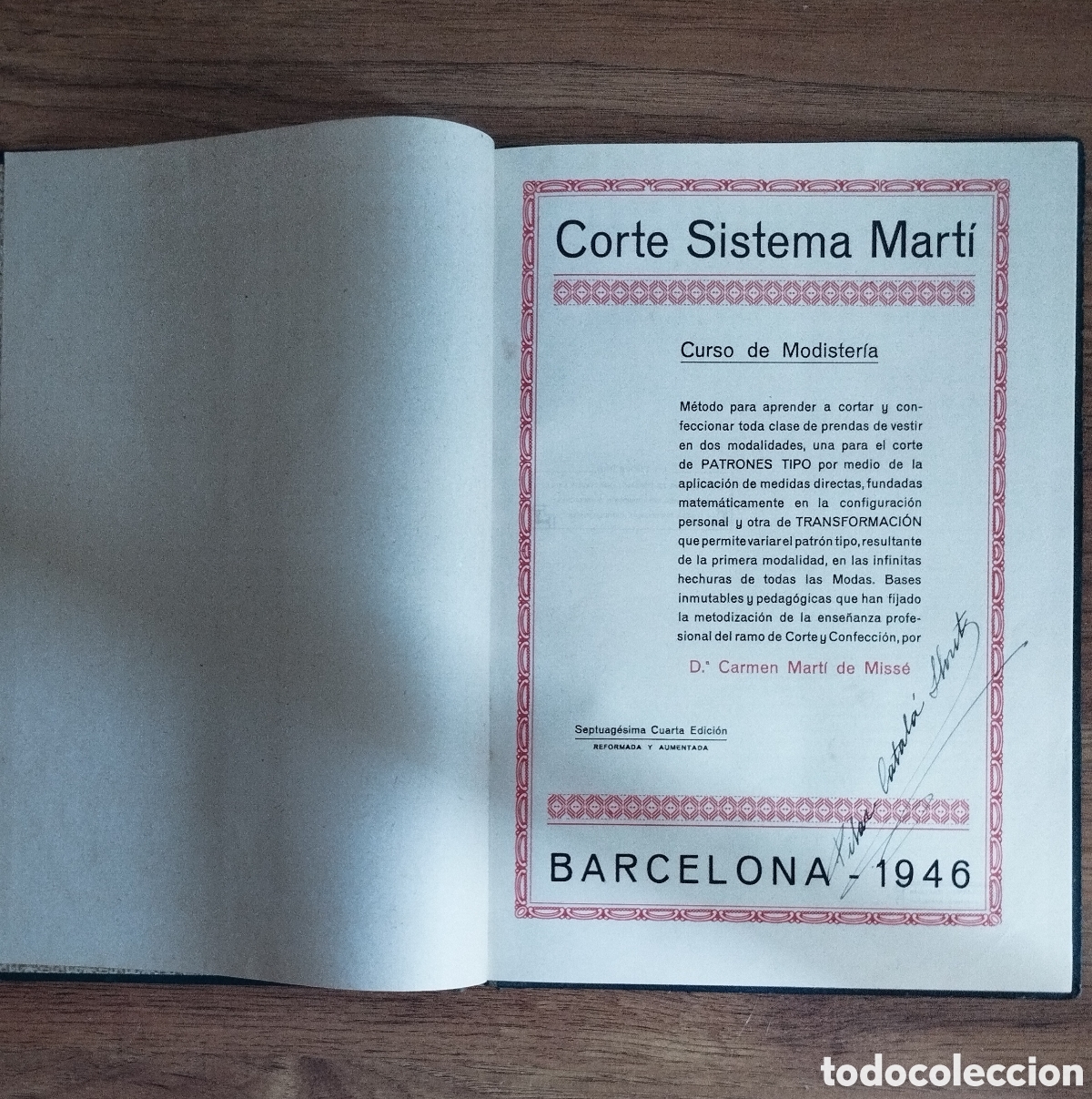 Libros de segunda mano: Libro de corte sistema Mart&iacute; MODISTERIA a&ntilde;o1946 - Foto 2