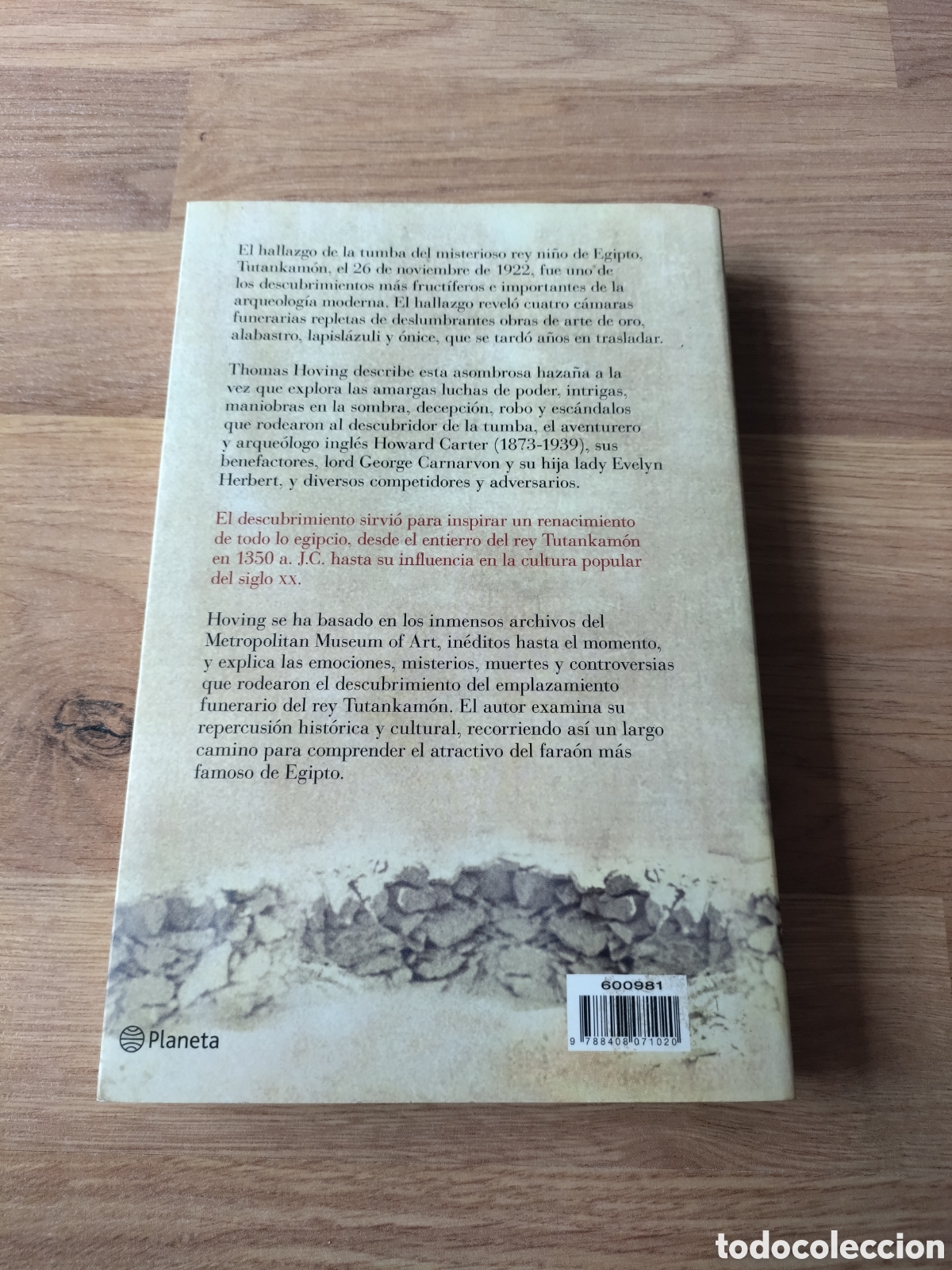 Libros de segunda mano: Tutankam&oacute;n. La historia jam&aacute;s contada. Thomas Hoving. - Foto 2