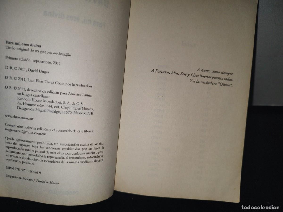 Libros de segunda mano: 35- PARA M&Iacute;, ERES DIVINA - DAVID UNGER - Foto 5
