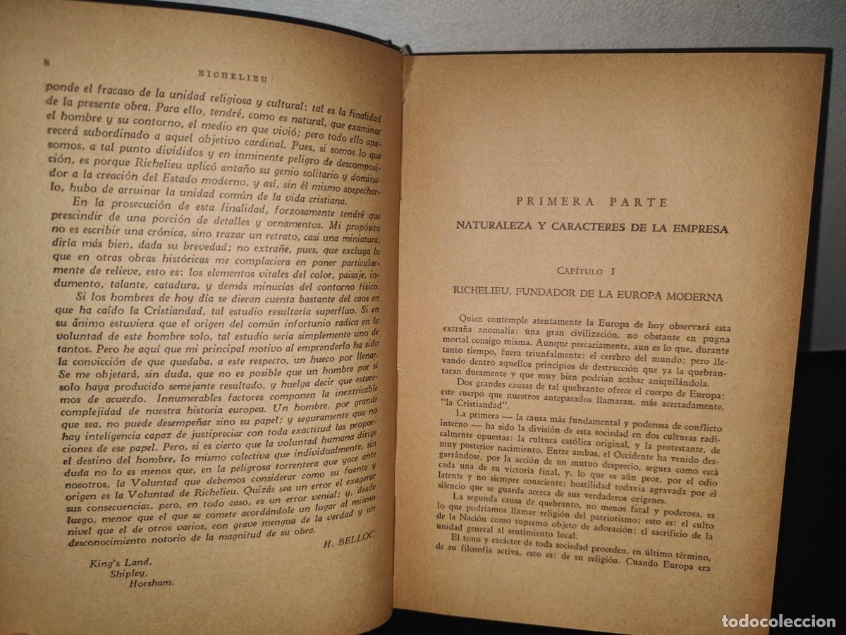 Libros de segunda mano: 35- RICHELIEU - HILAIRE BELLOC - 1942 - Foto 6