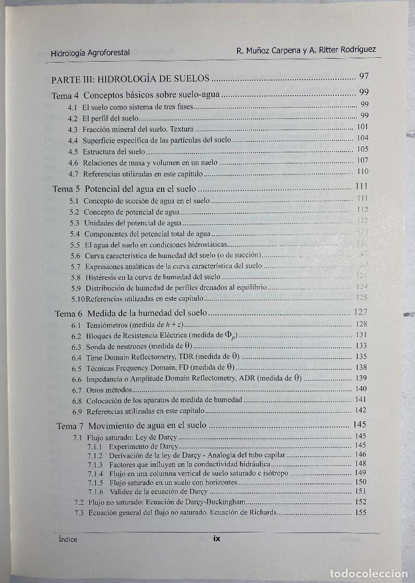 Libros de segunda mano: HIDROLOG&Iacute;A AGROFORESTAL - RAFAEL MU&Ntilde;OZ - AXEL RITTER - 2005 - Foto 4