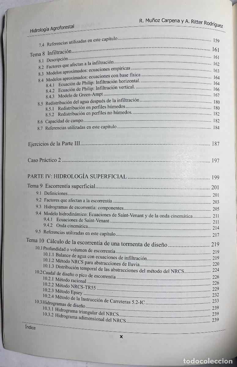 Libros de segunda mano: HIDROLOG&Iacute;A AGROFORESTAL - RAFAEL MU&Ntilde;OZ - AXEL RITTER - 2005 - Foto 5