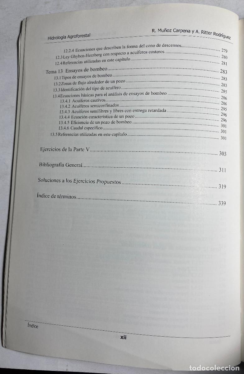 Libros de segunda mano: HIDROLOG&Iacute;A AGROFORESTAL - RAFAEL MU&Ntilde;OZ - AXEL RITTER - 2005 - Foto 7