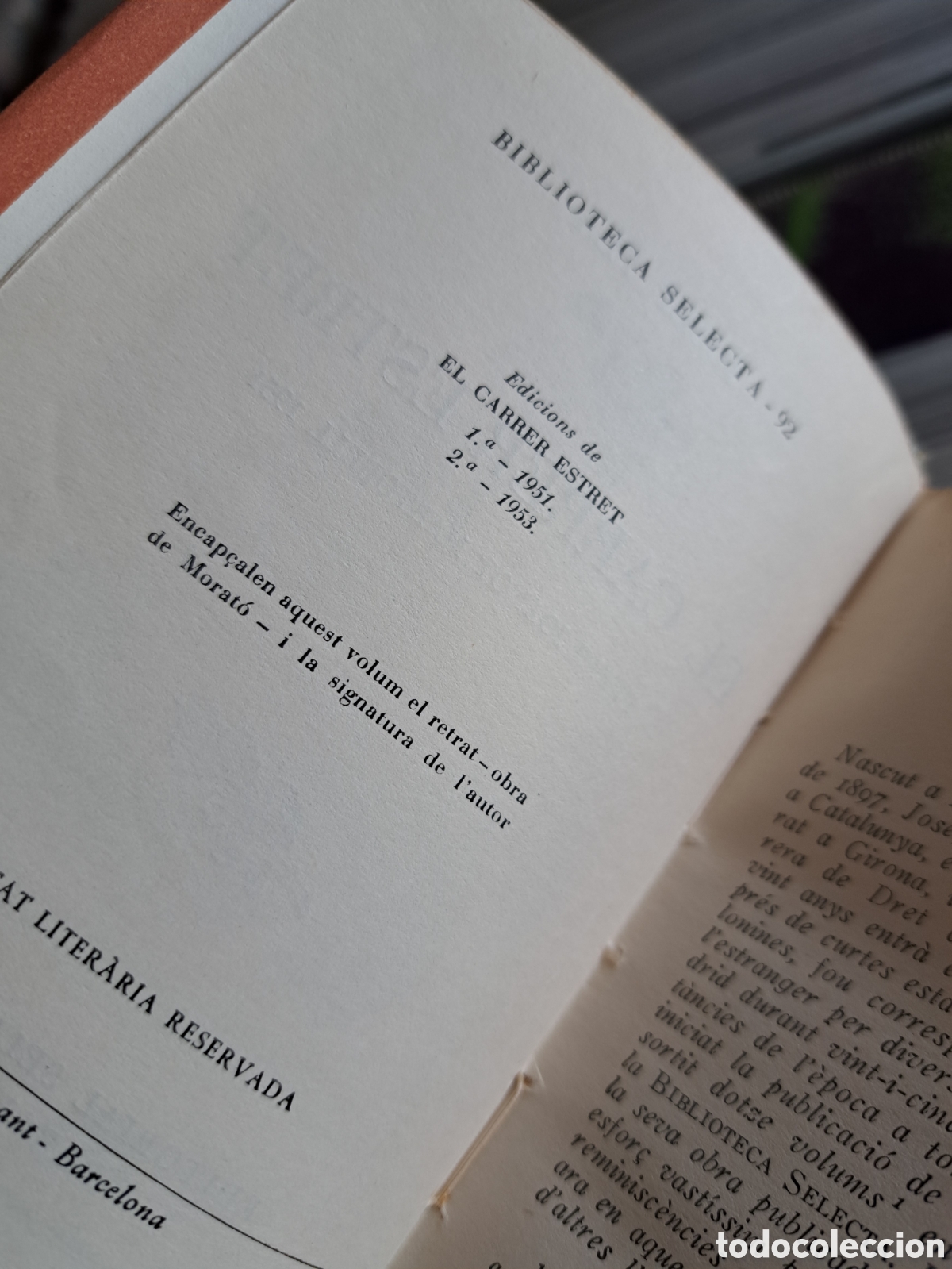 Libros de segunda mano: EL CARRER ESTRET- JOSEP PLA, EDITORIAL SELECTA. 1953. - Foto 4