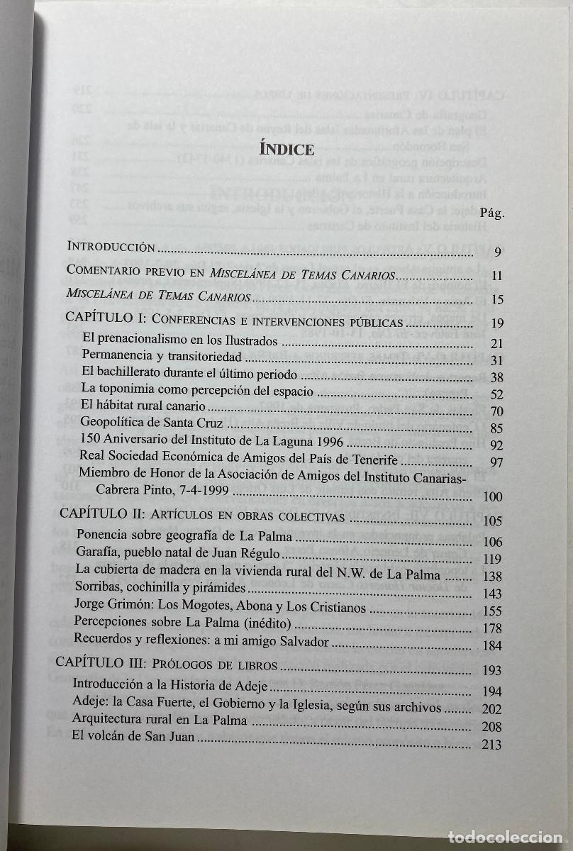 Libros de segunda mano: MISCEL&Aacute;NEA DE TEMAS CANARIOS 1985/2001 - LEONCIO AFONSO P&Eacute;REZ - 2004 - CANARIAS - Foto 2