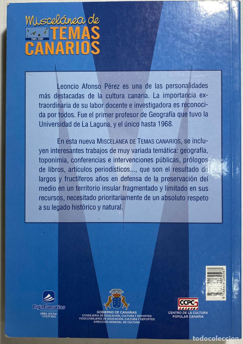 Libros de segunda mano: MISCEL&Aacute;NEA DE TEMAS CANARIOS 1985/2001 - LEONCIO AFONSO P&Eacute;REZ - 2004 - CANARIAS - Foto 4