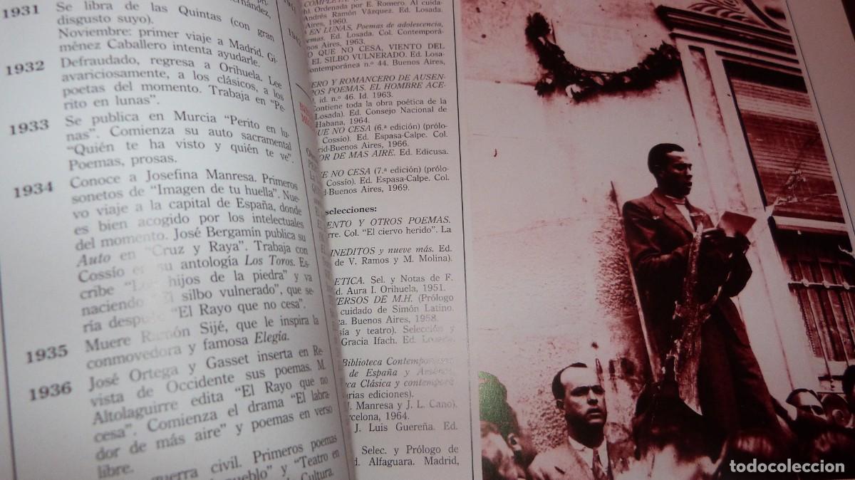 Libros de segunda mano: DOCUMENTA- MIGUEL HERNANDEZ -1985. GENERALITAT VALENCIANA 91 PP. RUSTICA. - Foto 4