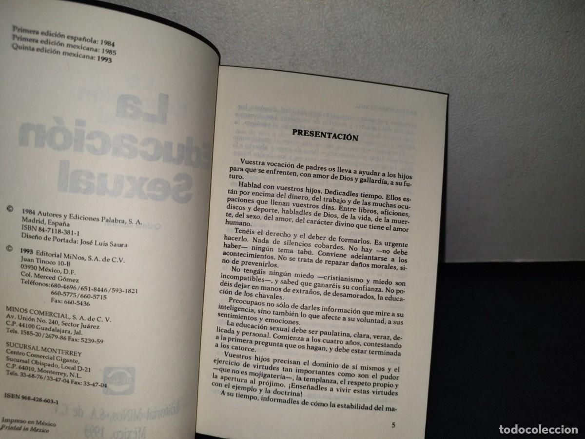 Libros de segunda mano: 32- LA EDUCACI&Oacute;N SEXUAL - EDITORIAL MINOS - Foto 5