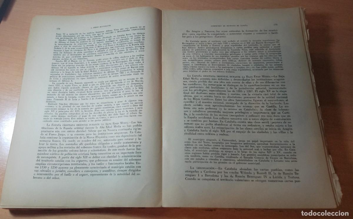 Libros de segunda mano: Compendio de Historia de Espa&ntilde;a C. P&eacute;rez Bustamante - Foto 3