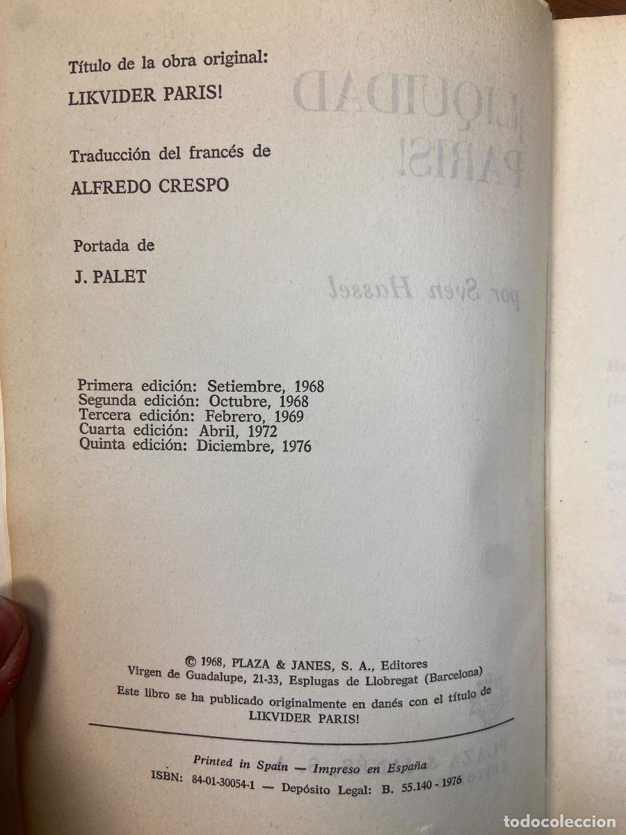 Libros de segunda mano: LIQUIDAD PARIS - SVEN HASSEL - PLAZA & JANES - 1968 - Foto 3