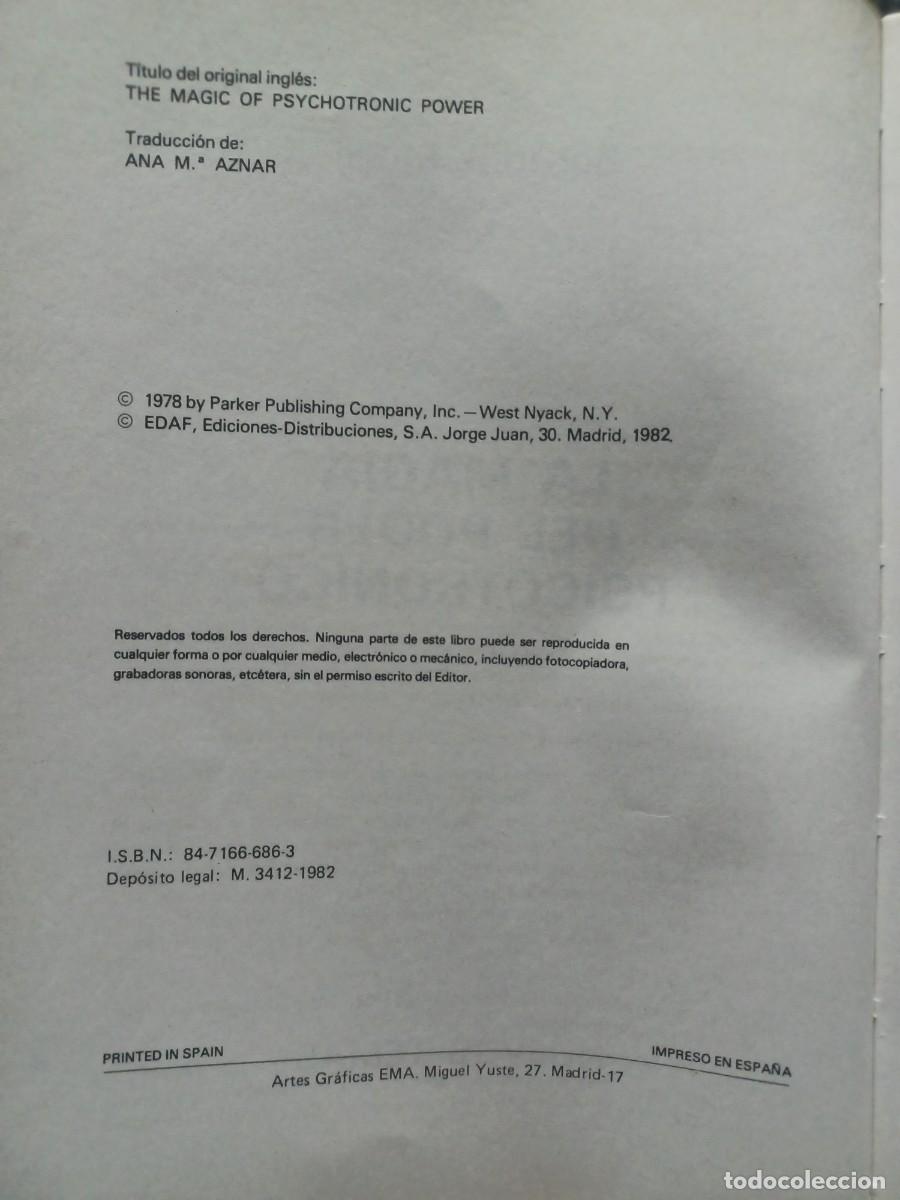 Libros de segunda mano: LA MAGIA DEL PODER PSICOTRONICO ROBERT B. STONE EDIT NUEBOS TEMAS A&Ntilde;O 1982 - Foto 3
