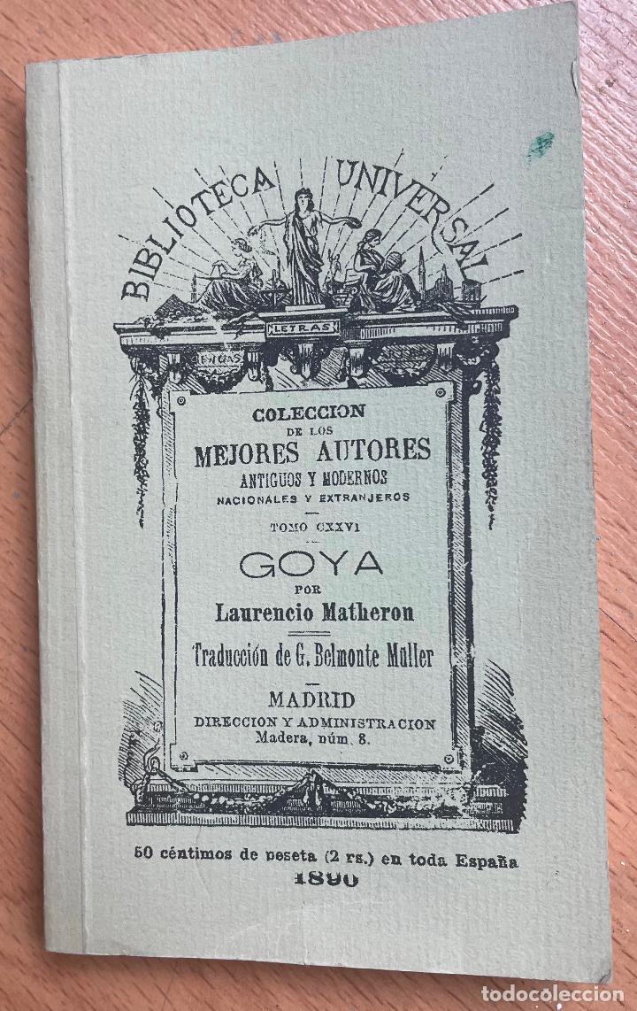 Libros de segunda mano: GOYA, Laurencio Matheron FACSIMIL - Foto 1