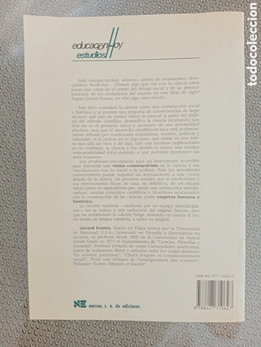 Libros de segunda mano: La construcci&oacute;n del conocimiento cient&iacute;fico / G&eacute;rard Fourez - Foto 3