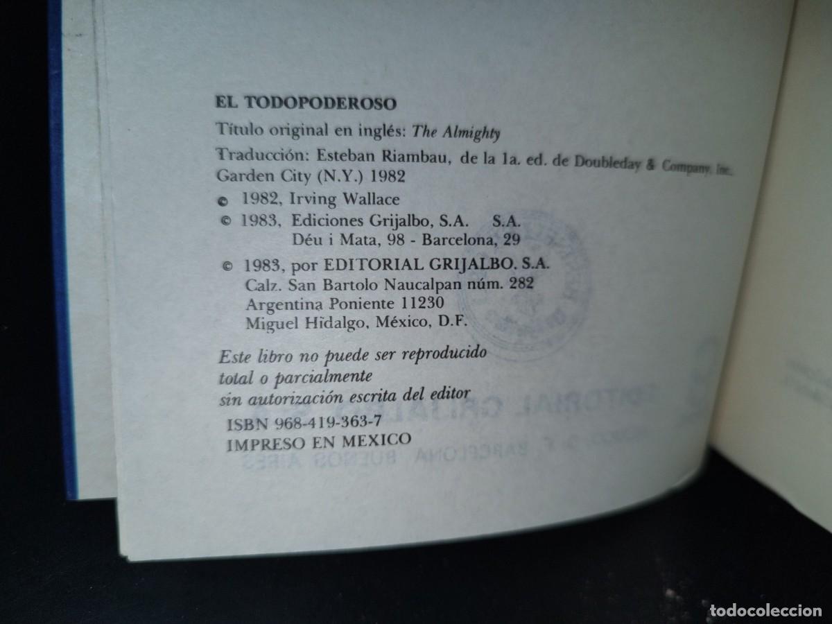 Libros de segunda mano: 172- EL TODO PODEROSO - IRVING WALLACE - Foto 5