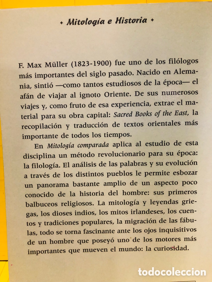 Libros de segunda mano: MITOLOGIA COMPARADA ● OLIMPO ● 1988 ● F. MAX MULLER - Foto 2