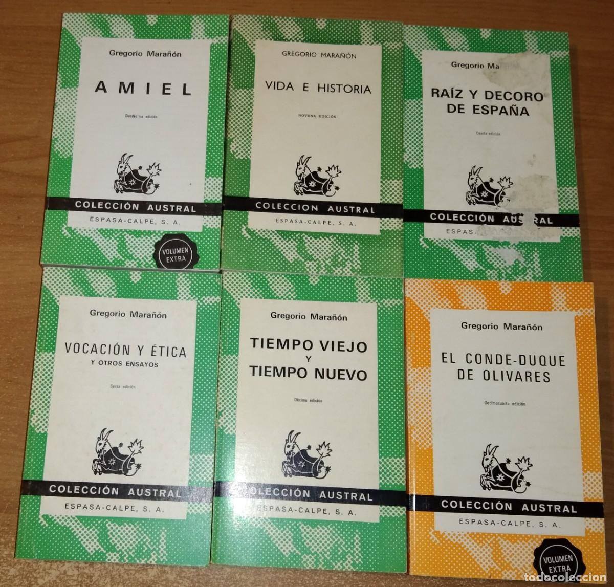 Libros de segunda mano: GREGORIO MARA&Ntilde;&Oacute;N - LOTE DE SEIS LIBROS - ESPASA CALPE - Foto 1