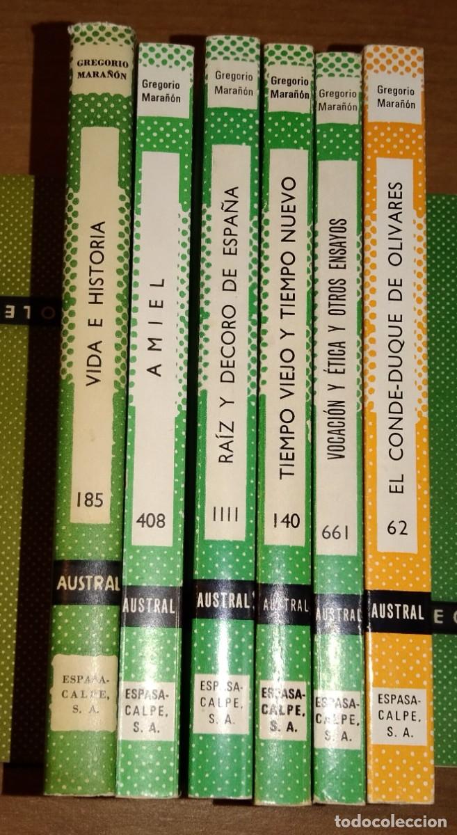 Libros de segunda mano: GREGORIO MARA&Ntilde;&Oacute;N - LOTE DE SEIS LIBROS - ESPASA CALPE - Foto 2