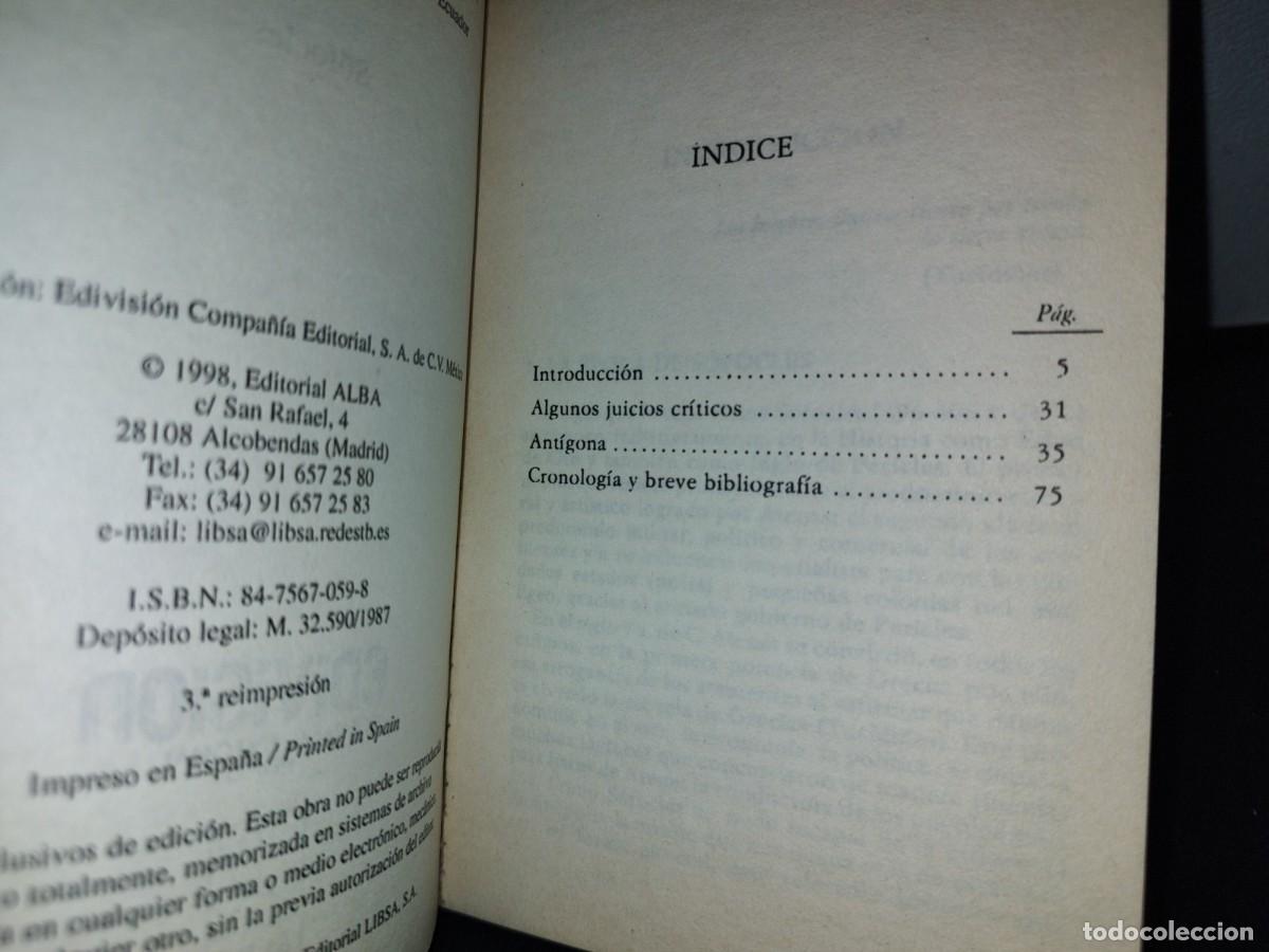 Libros de segunda mano: 164- ANT&Iacute;GONA. S&Oacute;FOCLES - Foto 4