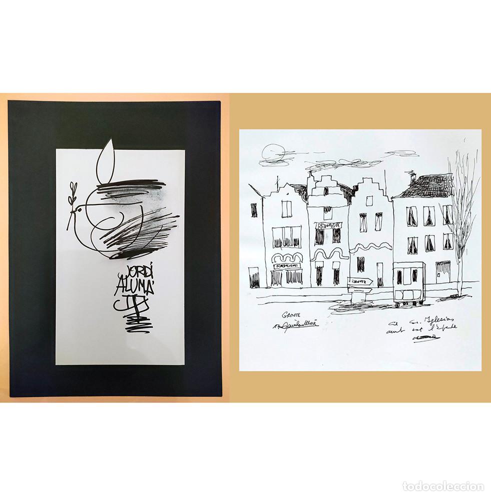 Libros de segunda mano: Jordi Aluma, Paloma de la paz y Aguilar More, Gante en libro 50 a Dibujos. Obras originales firmadas