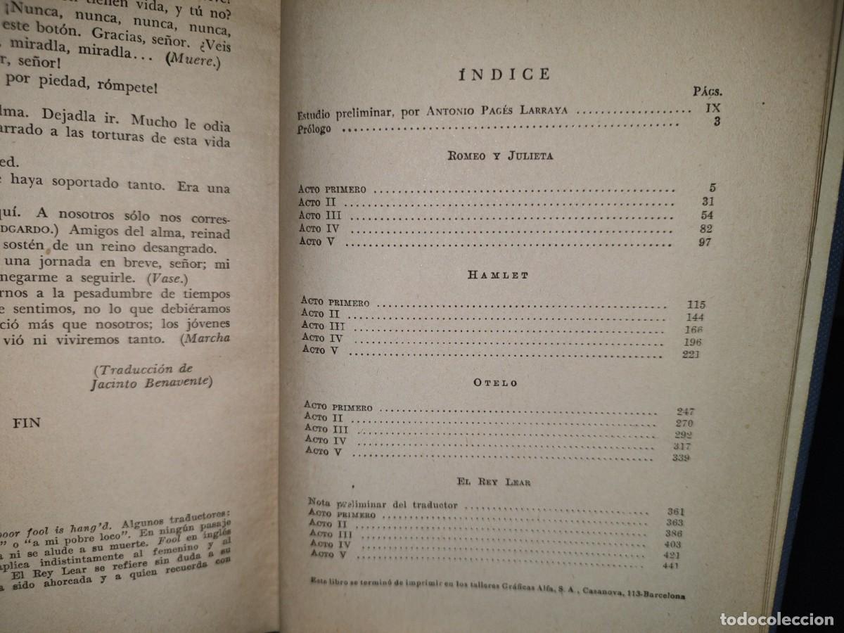 Libros de segunda mano: 37- CL&Aacute;SICOS JACKSON. VOLUMEN X. SHAKESPEARE, TRAGEDIAS - 1951 - Foto 6