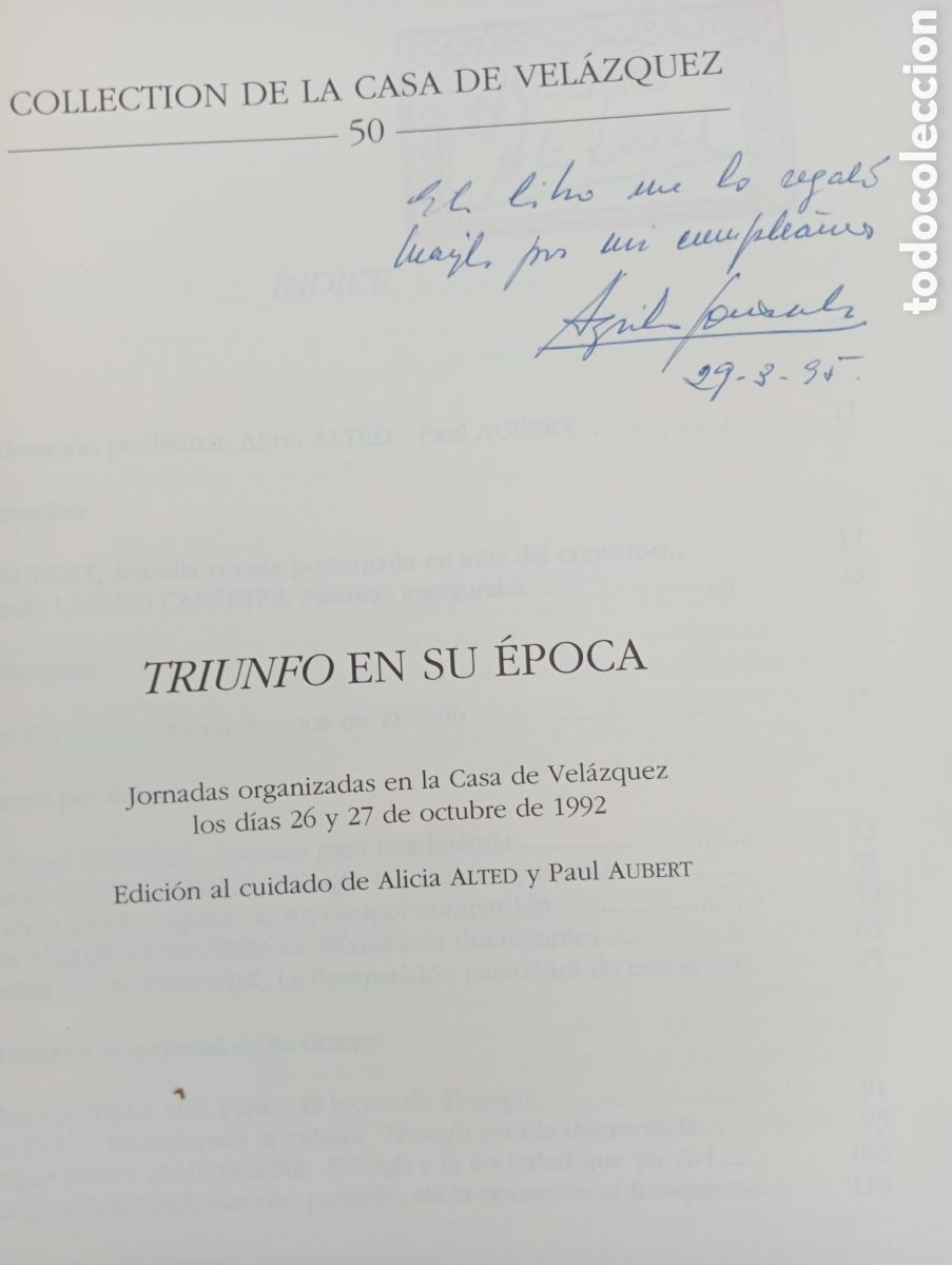 Libros de segunda mano: Triunfo en su &eacute;poca / Alicia ALTED y Paul AUBERT.&nbsp; - Foto 2