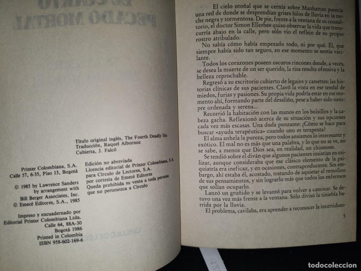 Libros de segunda mano: 32- EL CUARTO PECADO MORTAL - LAWRENCE SANDERS - Foto 5