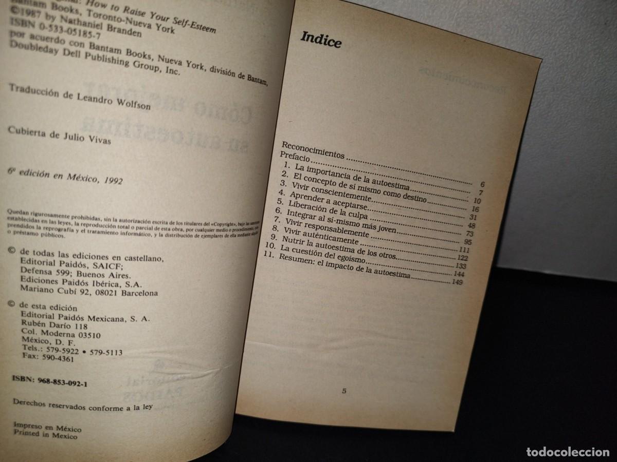 Libros de segunda mano: 72- C&Oacute;MO MEJORAR SU AUTOESTIMA - NATHANIEL BRANDEN - Foto 4