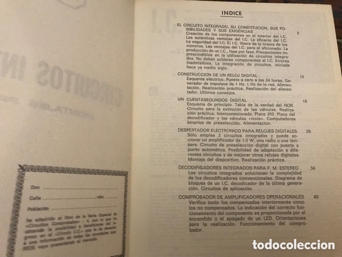 Libros de segunda mano: Circuitos integrados 4. Circuitos comprobados. REDE. Dif&iacute;cil - Foto 2