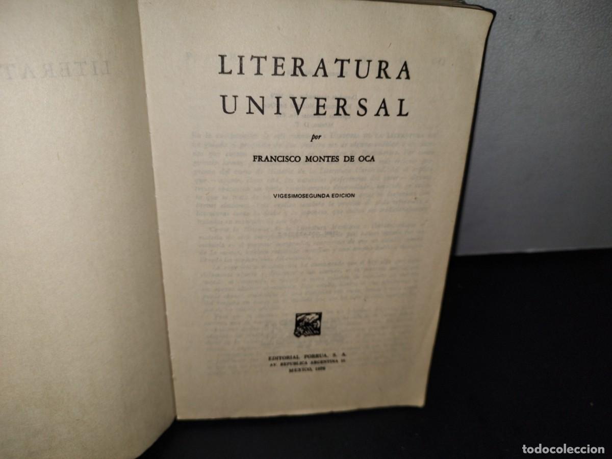 Libros de segunda mano: 54- LITERATURA UNIVERSAL - FRANCISCO MONTES DE OCA - Foto 3