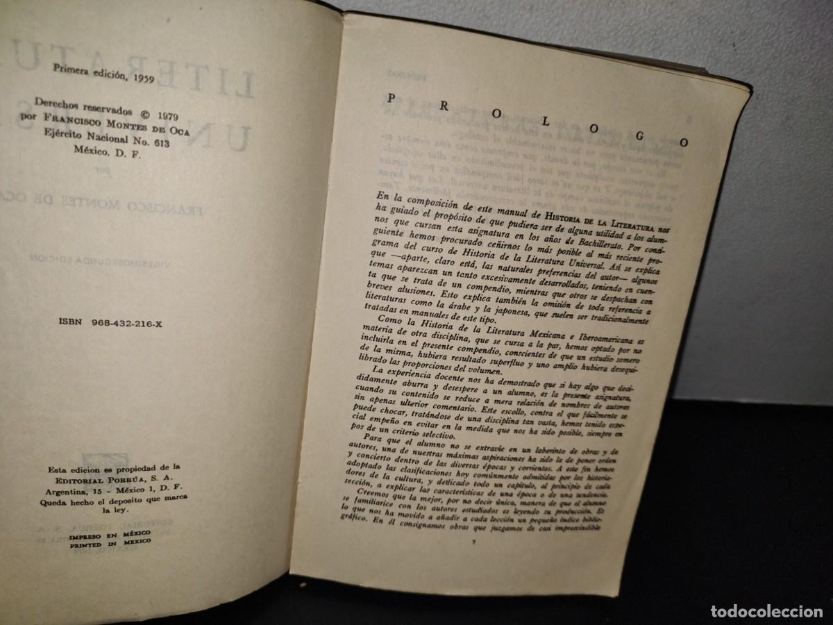 Libros de segunda mano: 54- LITERATURA UNIVERSAL - FRANCISCO MONTES DE OCA - Foto 4