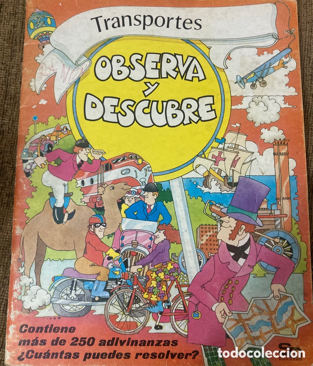 Libros de segunda mano: Transportes observa y descubre SM 1978 - Foto 1