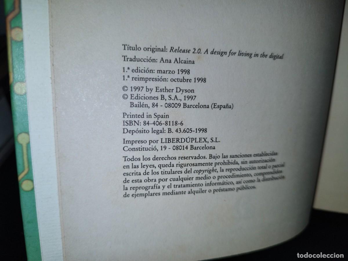 Libros de segunda mano: 174- RELEASE 2.0 - ESTHER DYSON - 1998 - Foto 5