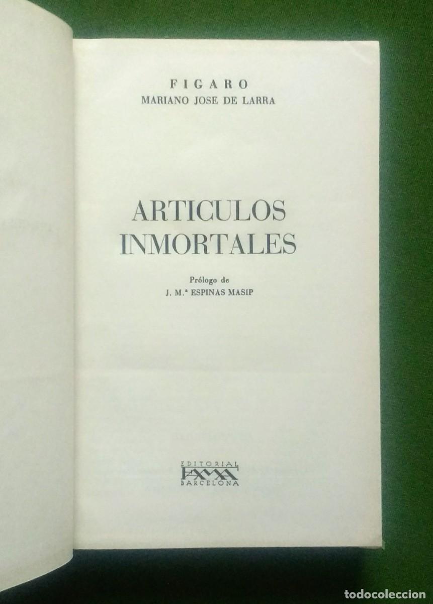 Libros de segunda mano: ART&Iacute;CULOS INMORTALES - FIGARO - 1955 - Foto 2