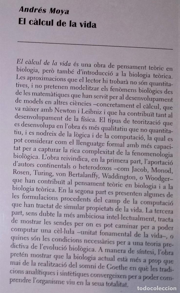 Libros de segunda mano: ANDR&Eacute;S MOYA - EL C&Agrave;LCUL DE LA VIDA - PUV/IEC, 2013 - Foto 2