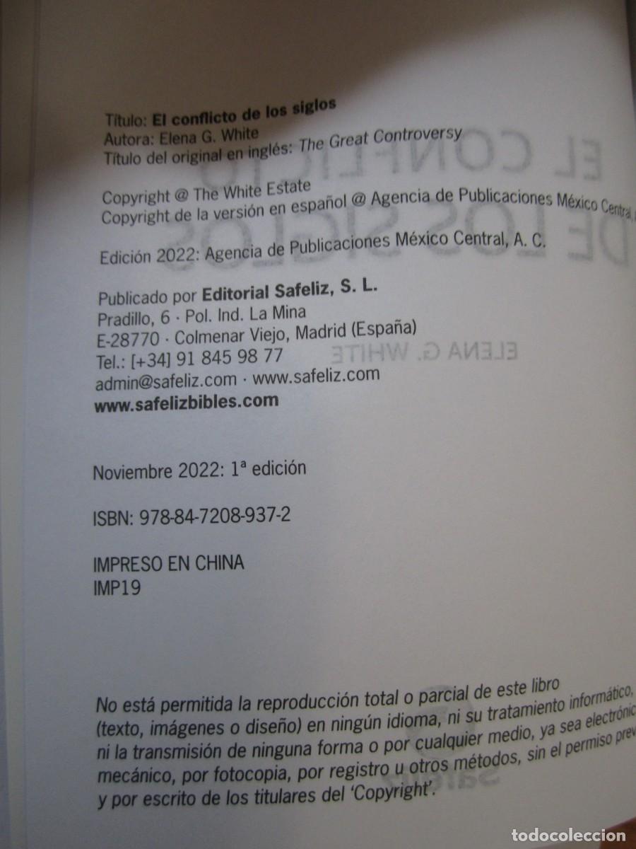 Libros de segunda mano: libro el conflicto de los siglos elena g.de white - Foto 3