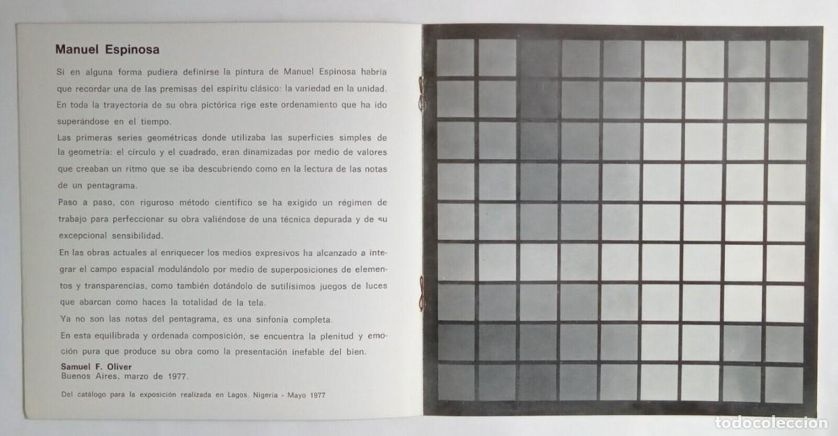 Libros de segunda mano: Manuel Espinosa - Cat&aacute;logo de una exposici&oacute;n - (1977)- - Foto 2