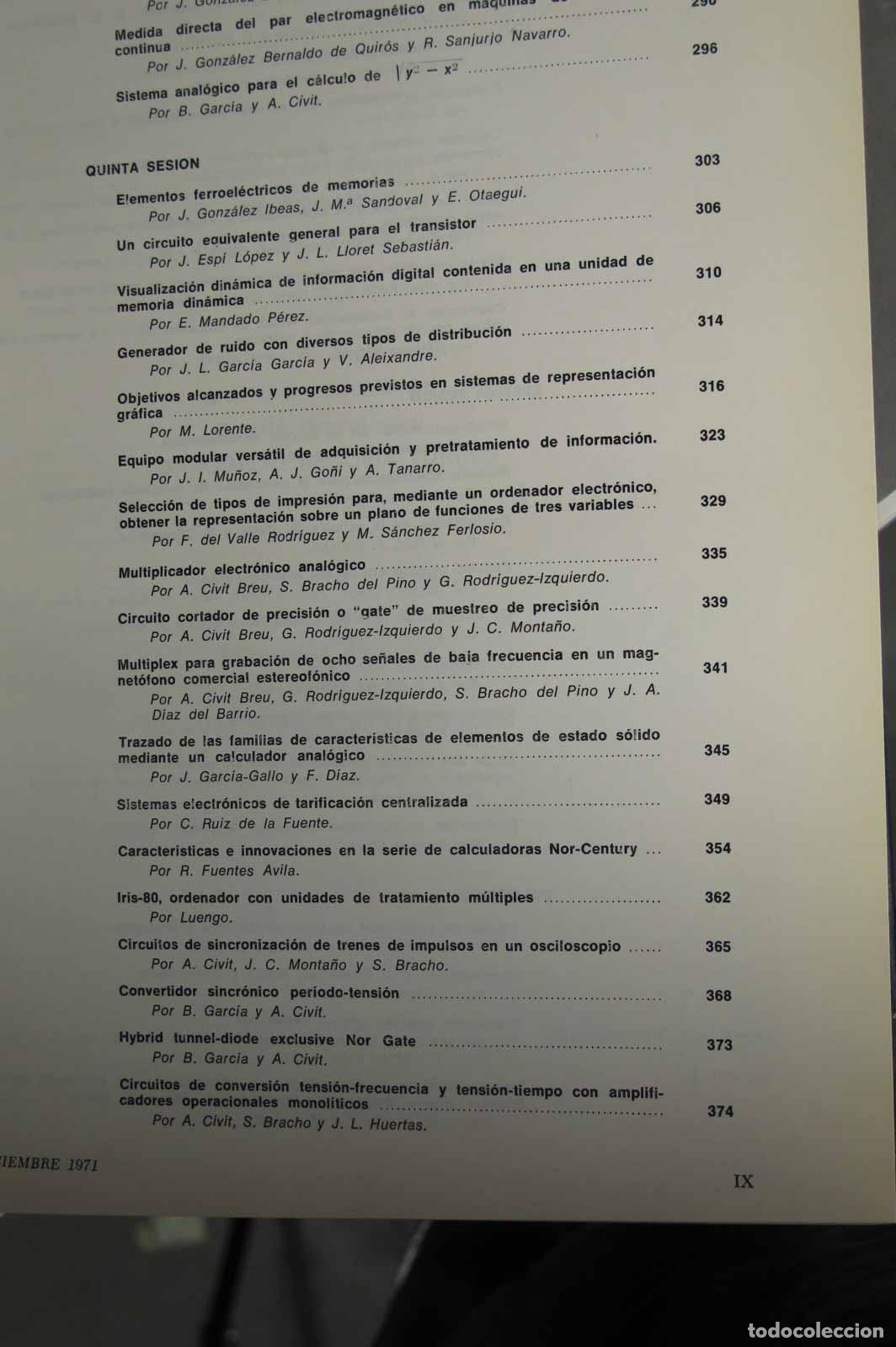 Libros de segunda mano: CONGRESO DE AUTOMATICA. 1970. INICIOS INFORMATICA Y AUTOMATICA EN ESPA&Ntilde;A - Foto 5
