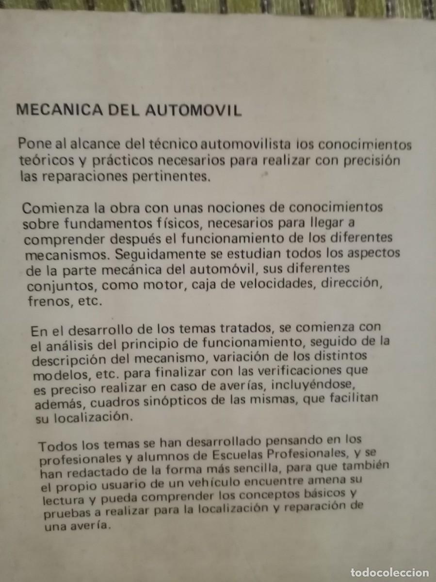 Libros de segunda mano: MEC&Aacute;NICA DEL AUTOM&Oacute;VIL - Foto 4