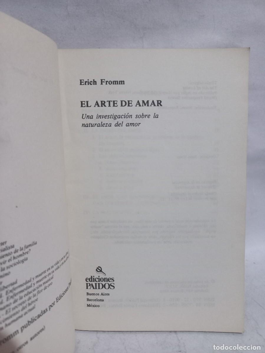 Libros de segunda mano: E. Fromm - El Arte de Amar - 1987 - Foto 2
