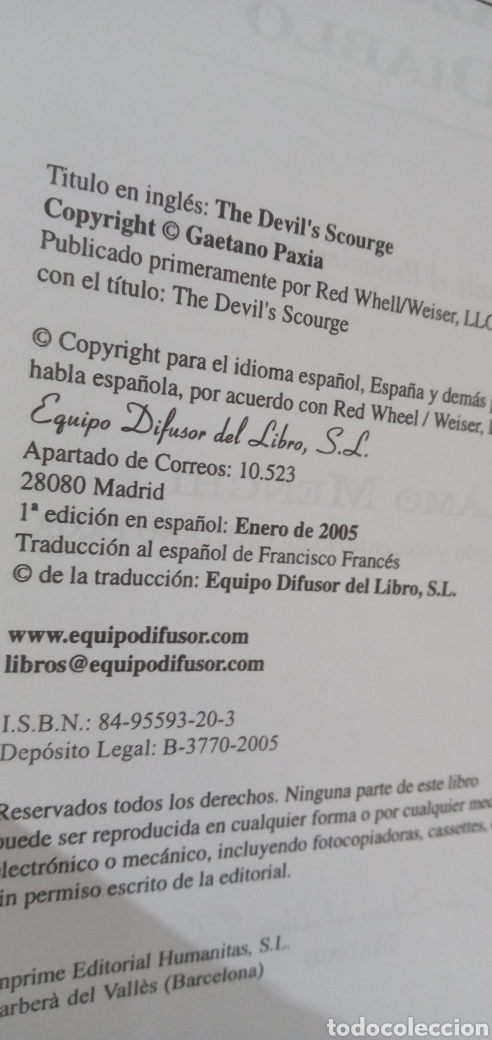 Libros de segunda mano: EL AZOTE DEL DIABLO TERCIOPELO ROJO. - Foto 2