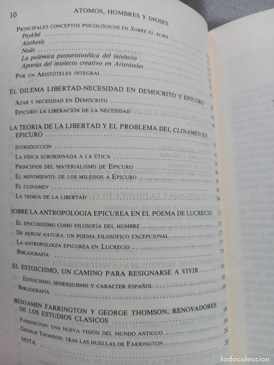 Libros de segunda mano: &Aacute;TOMOS, HOMBRES Y DIOSES - ANDR&Eacute;S MART&Iacute;NEZ LORCA - ED. TECNOS - 1988 - Foto 5