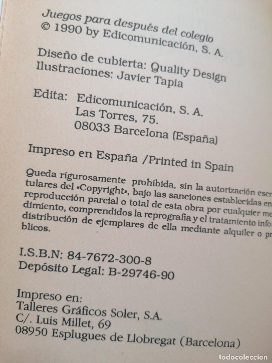 Libros de segunda mano: JUEGOS PARA DESPU&Eacute;S DEL COLEGIO - Foto 4