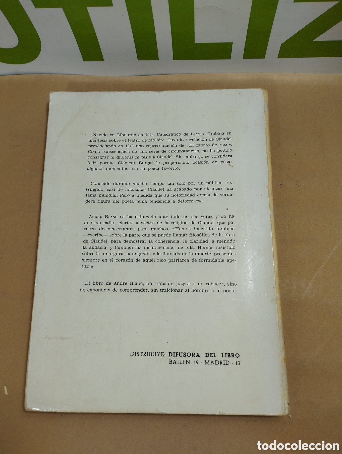 Libros de segunda mano: Andre blanc. Claudel. El punto de vista de Dios. - Foto 2
