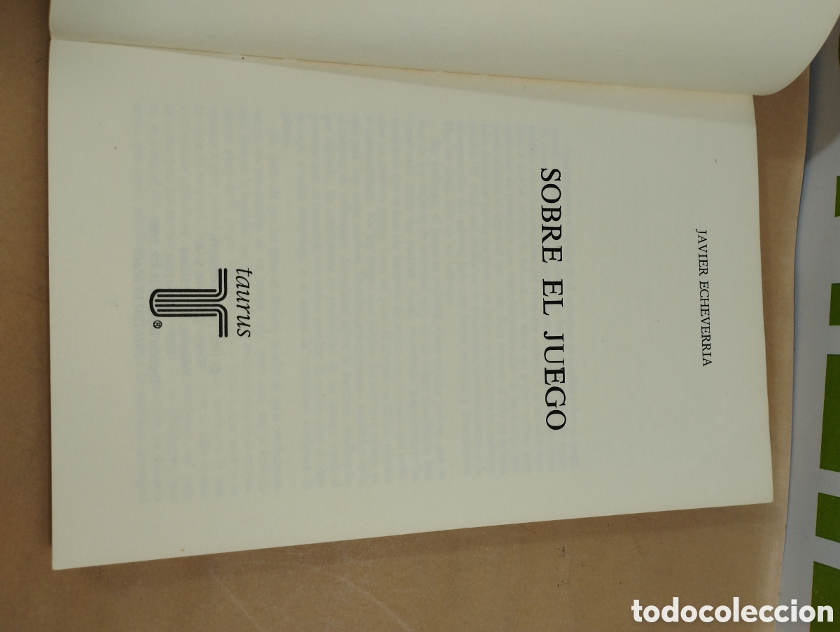 Libros de segunda mano: Sobre el juego. Taurus. Javier Echevarr&iacute;a. - Foto 3